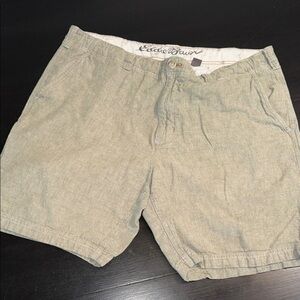 Eddie Bauer Men's Light Olive linen blend Shorts